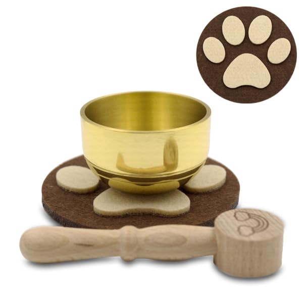 

Mini Orin Set with Rainbow Bridge Bell and Paw Mat, Pet Buddhist Altar Accessories, Soothing Sound, Perfect for Keeping Your Pet Altar, Dog or Cat