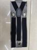 Unisex Black Adjustable Three-Clip High-Elastic Suspenders for Dress Pants