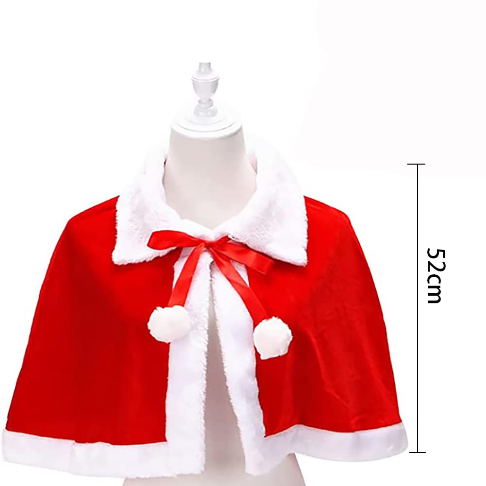 Limspace Christmas Cape Santa Costume, Santa Cosplay Costume, Santa Cape, Cloak Costume for Kids and Adults, Santa Claus Poncho Cape, Santa Outfit,