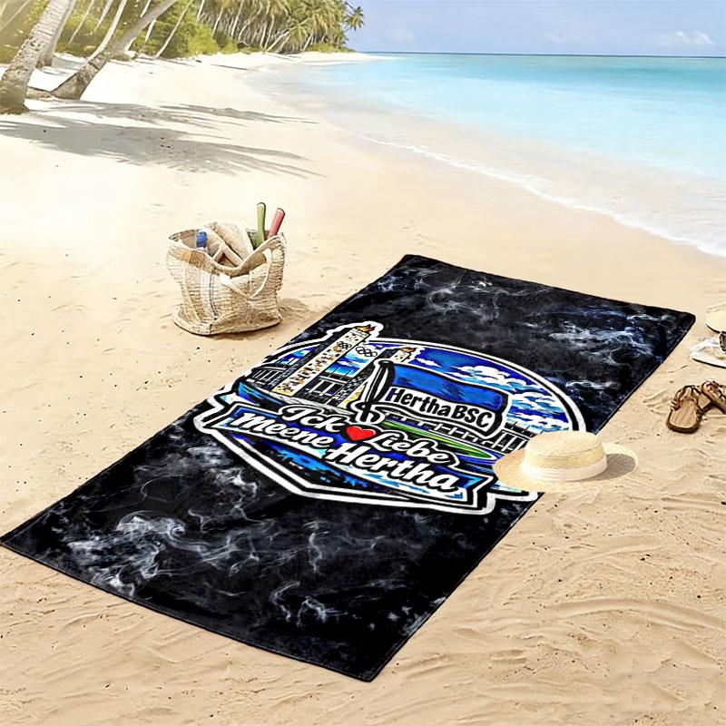 Hertha BSC Print Beach Towel, Large Soft Quick Dry Towel for Beach Camping Swimming