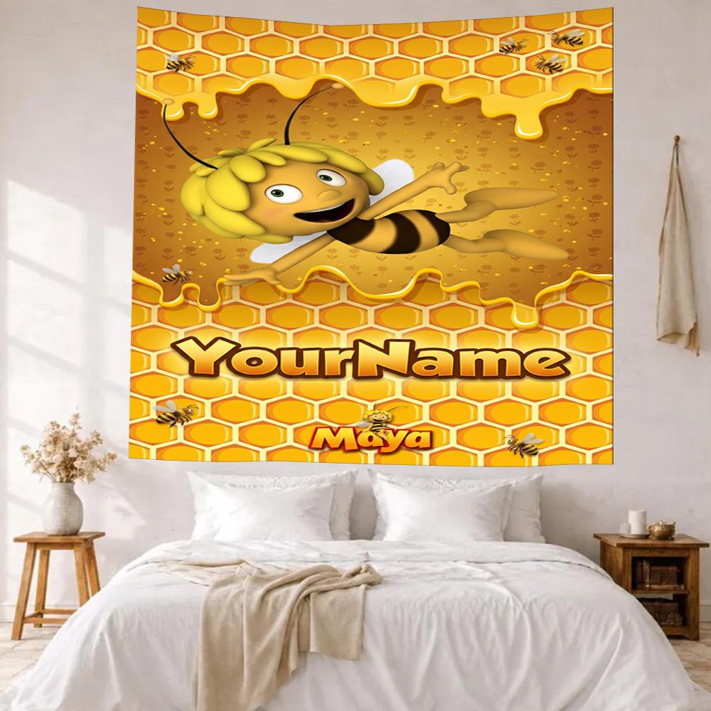 Biene Maja Custom Your Name Wall Decor Tapestry Art For Pet Memorial Birthdaywedding Party Backdrop Family Gift