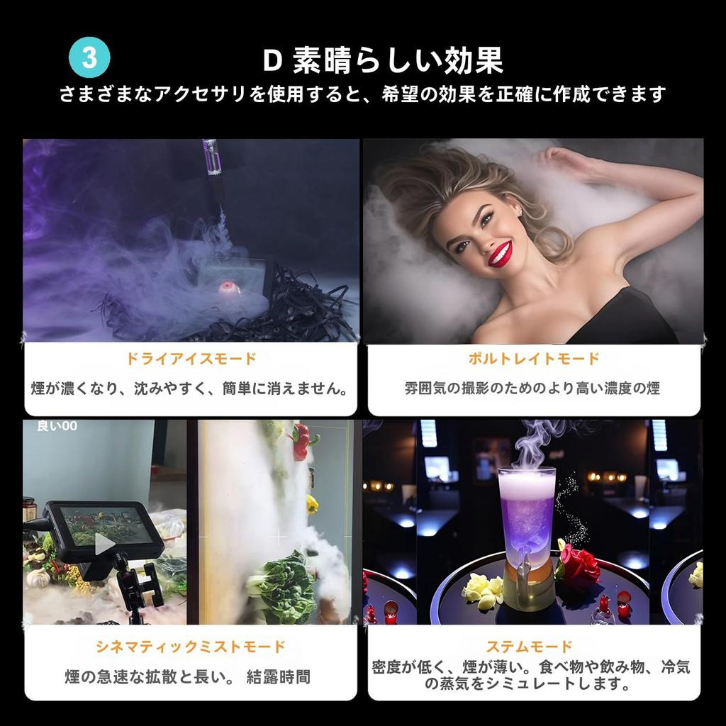 Portable Wireless Remote Smoke & Fog Machine (Slim Black) for Festivals, Photography, Videography, Outdoor Events, Parties, Stage Effects, Halloween,