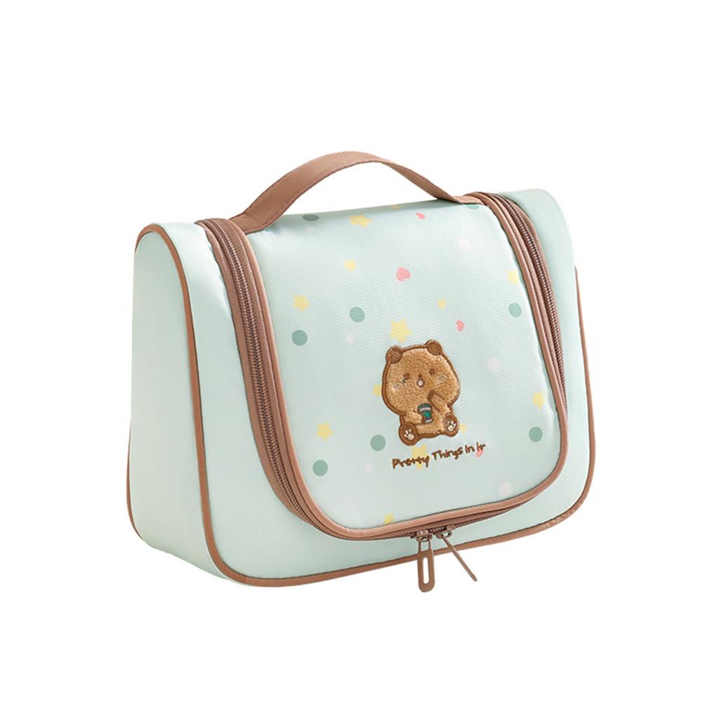 Travel Toiletry Bag Hanging Storage Embroidery Design Portable Cosmetic Bag Waterproof Polyester