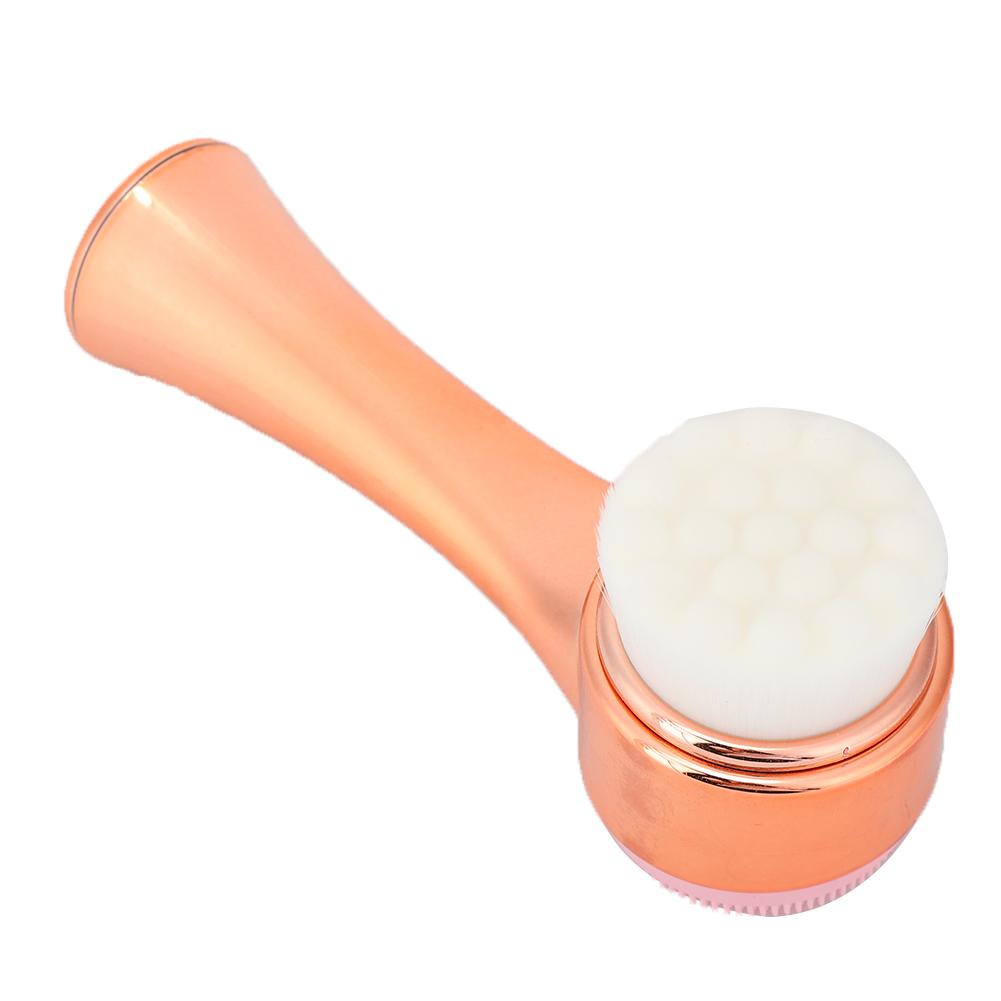 3D Facial Brush Double Sided Face Cleaning Massage Brush Skin Care Tool Rose Gold