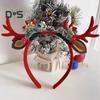 Realistic Deer Antlers Headband Adults Kids Soft Fabric Durable Construction Reindeer Design Christmas Hair Hoop
