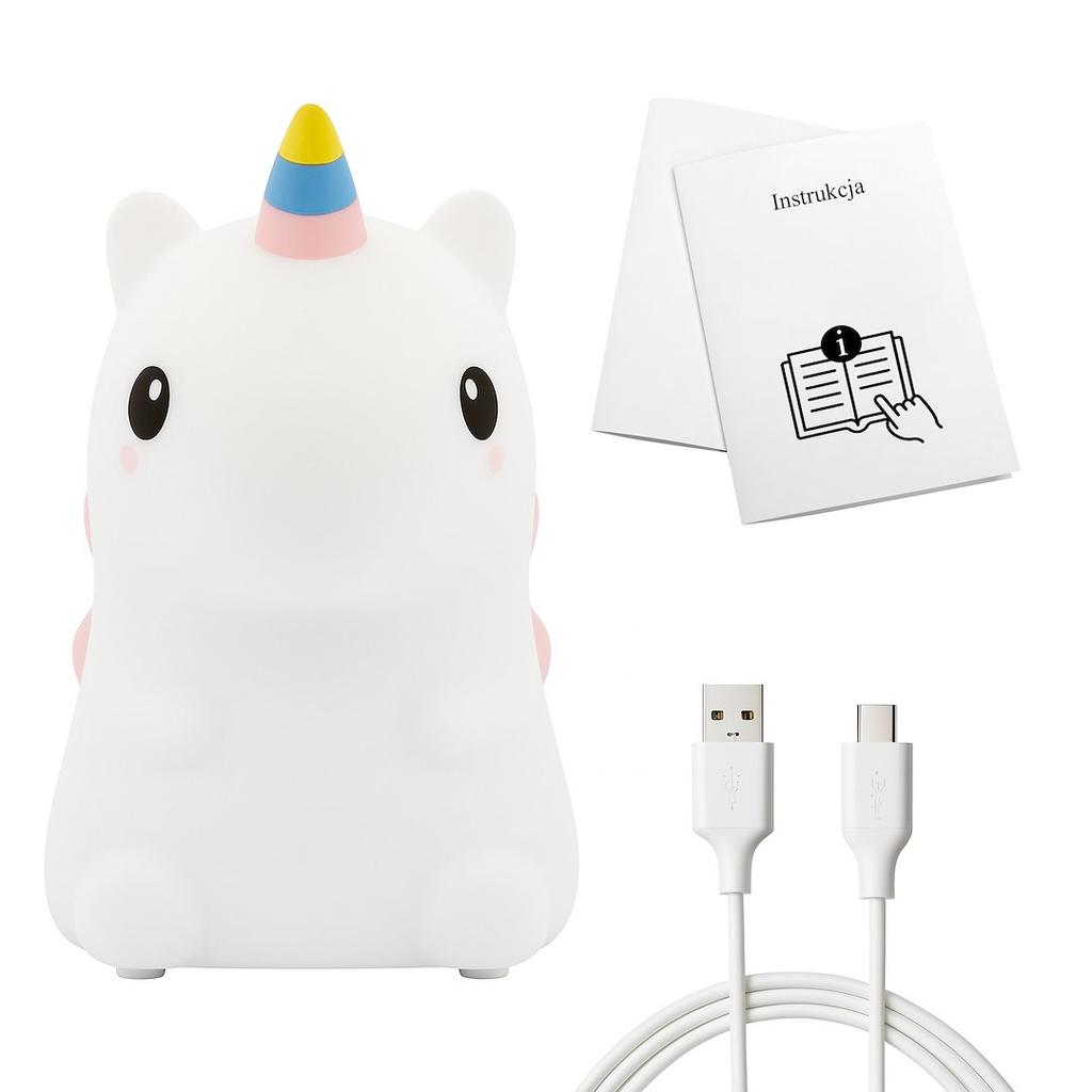 Lampka Nocna Led 1W Rgb Do Pokoju Dziecka Bezprzewodowa Unicorn Milagro