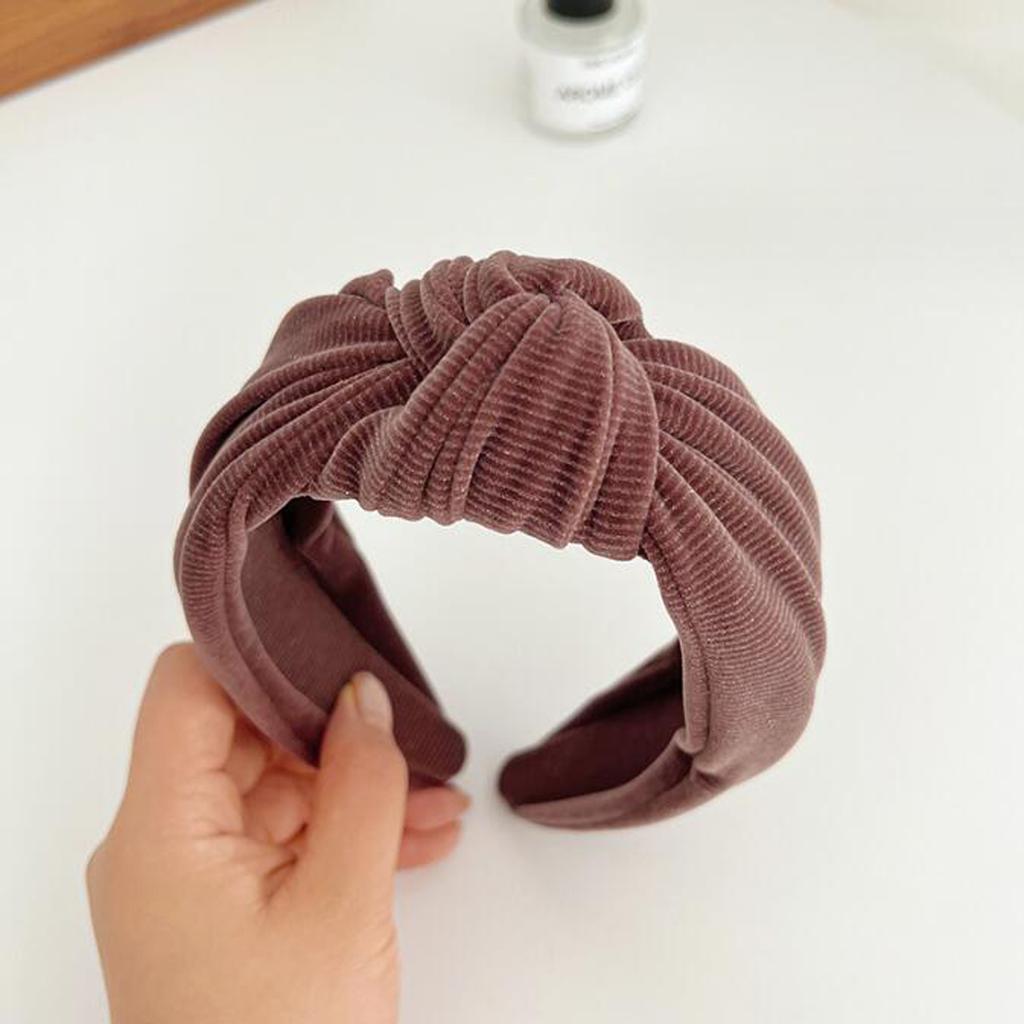 PROLY New Fashion Headband For Women Center Knot Turban Winter Wide Side Warm Flannelette Headwear Winter Hair Accessories
