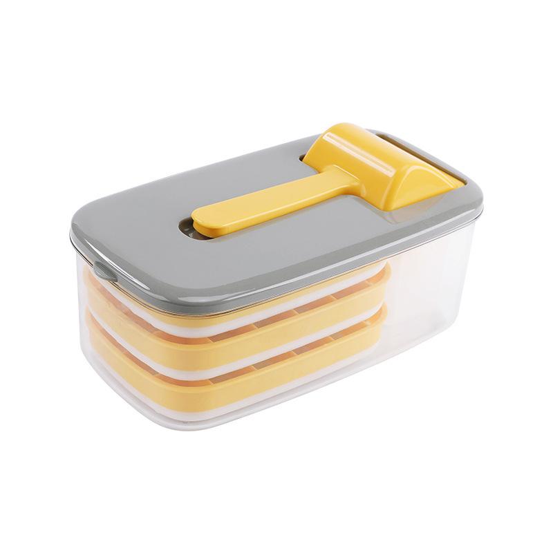 

Пресс-тип для изготовления кубиков льда, силиконовая форма для изготовления форм для льда, креативная коробка для хранения, лотки с крышкой, набор для бара, кухни, квадратный кубический контейнер серый