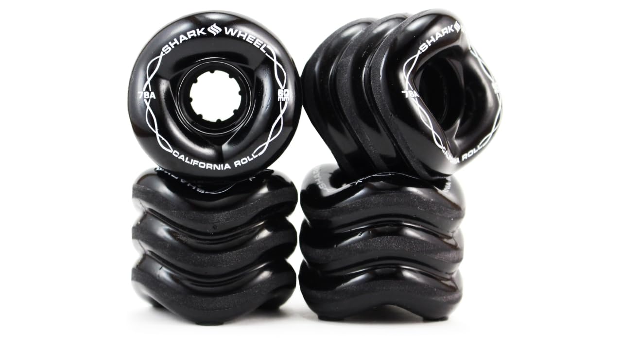 

Колеса для скейтборда Shark Wheel California Rolls 78A Черные 60мм, чёрный