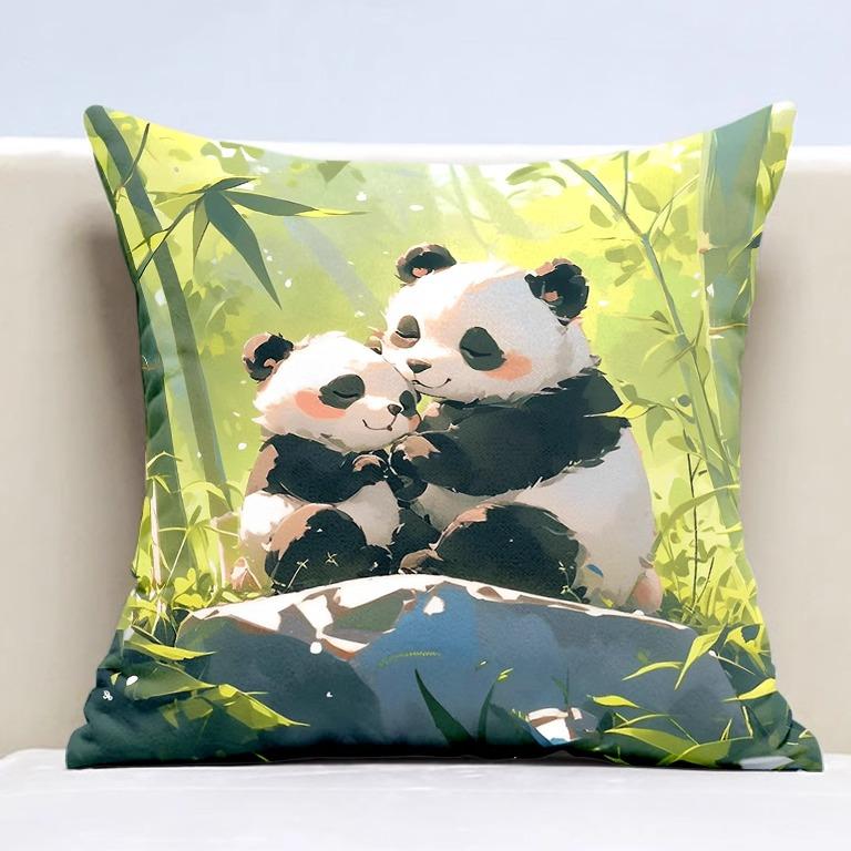 Cute Panda Pillowcase Dormitory Decoration Office Living Room Sofa Home Pillowcase