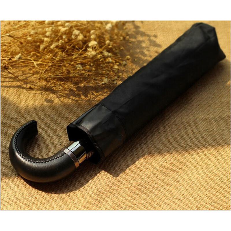 PALONY Мужской автоматический складной в 3 сложения зонт с кожаной ручкой