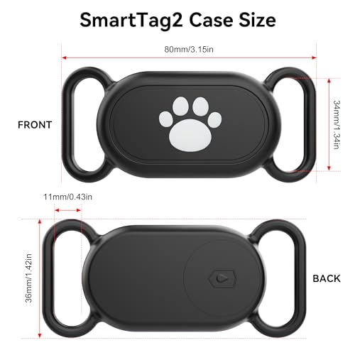 Dog Collar Holder (2 Pack) for Galaxy Smarttag2 Waterproof Silicone Case for Pet Cat Anti-Lost Anti-Scratch Protective Cover Accessories for Sams