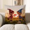 2D Cute Fairy Twins Exchange Heart Pillow Cover Pattern Cushion Cover Suitable For Sofa Bedroom Car Pillow Cover