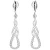 Silver Earrings Dangle Earrings Cubic Zirconia Copper Earrings