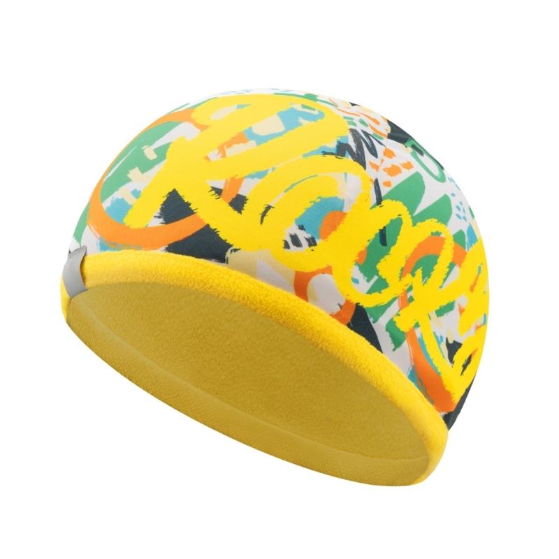 

Childrens Warm Fleece Hat Double Faced for Outdoor Playing Digital Print Washable Soft Materials жёлтый