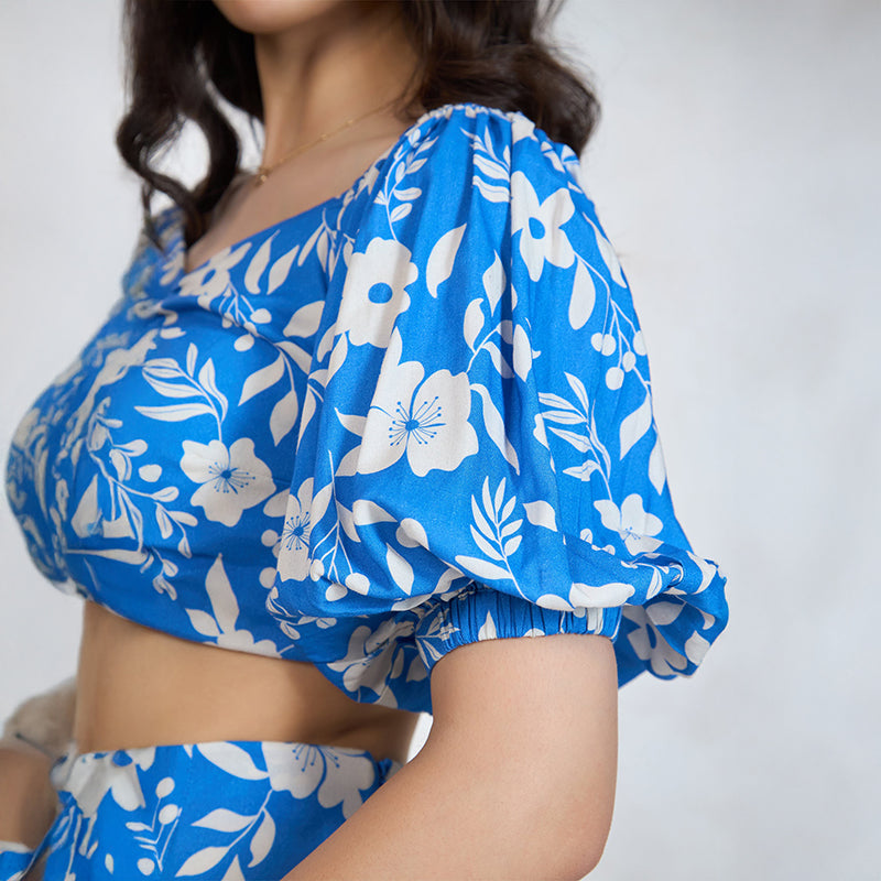 Virgio Women Crop Length Half Fitted Fit Sweetheart Top