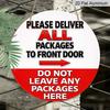 2D Flat, 1pc Round Aluminum Hanging Sign, Vintage Decorative Plaque with "Please Deliver All Packages To the Front Door, Do Not Leave Any Packages