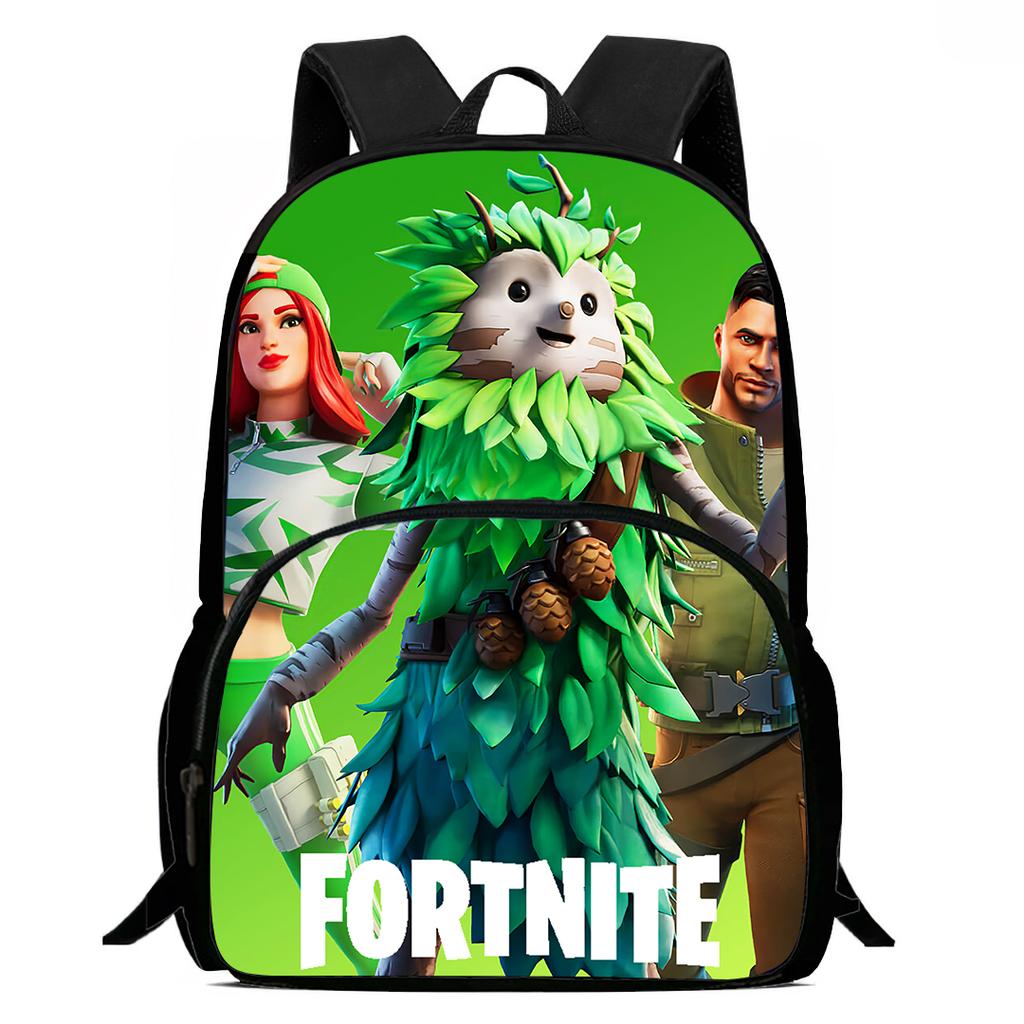 15-Inch Fortnite Cartoon Backpack with Front Pocket, Ergonomic Spine Protection Design & Padded Back Panel for Kids