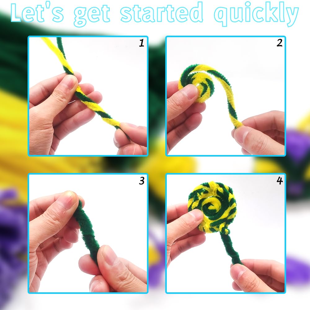 10 Colors Pipe Cleaners, Craft Chenille Stem Fuzzy Sticks, Handmade Gifts, Creative DIY Craft Decoration, Sewing, Wedding, Home Decor - 300 Pieces