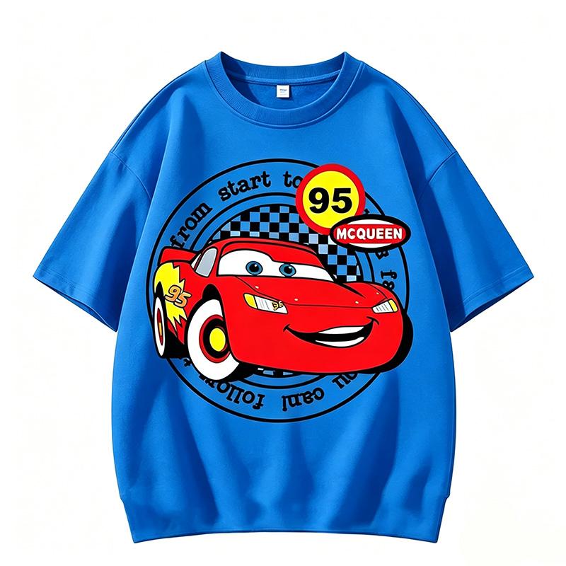 Cars Summer 2026 boys T-Shirt Lightning McQueen Short Sleeve for Boys and Girls Combinable with Everything