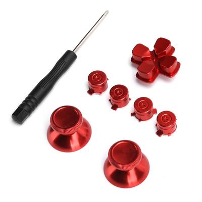 Bouton métallique pour joystick de remplacement pour manette de jeu PS4 (rouge)