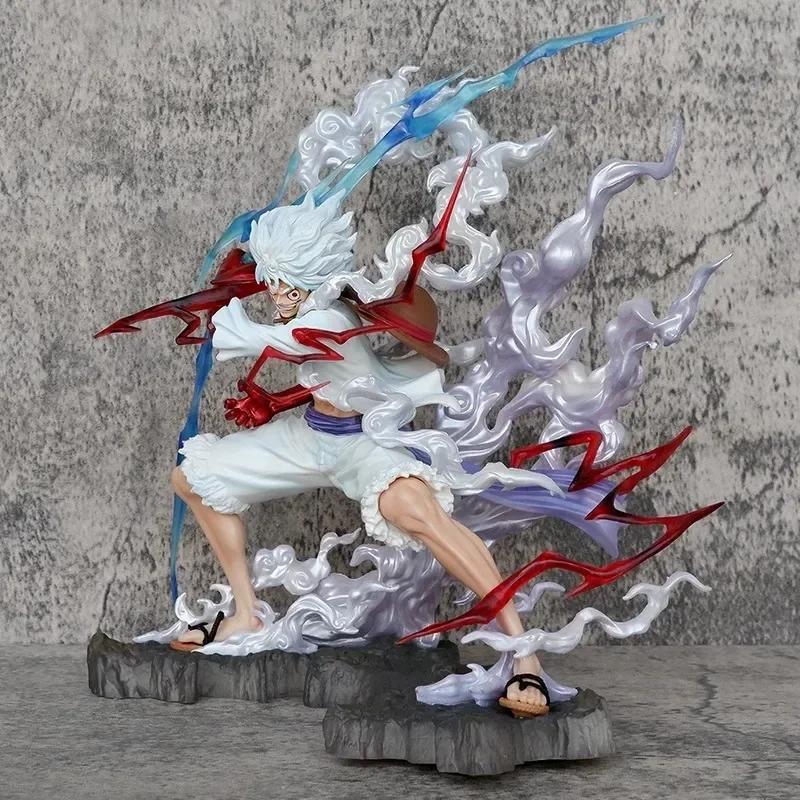 One Piece Nica Luffy Figure Tightly Grasps The Lightning Fifth Gear Action Figurine Model Doll Model Anime Pvc Statue Toys Beautiful Gift
