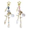 Trendy Ocean Inspired Key Chain Fish Shell Windchime Beaded Keychain Phone and Earphone Case Charm Trendy Accessory