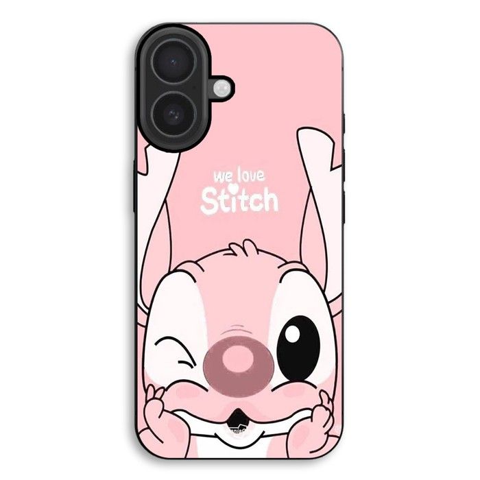 Coque de téléphone - MANIACASE - iPhone 17 - Silicone TPU - Motif Stitch Angel - Gond rose