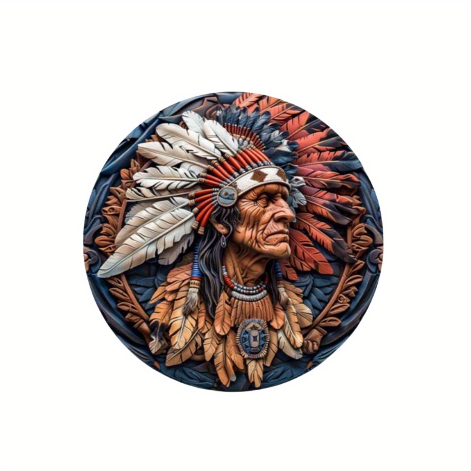 

1 шт. 2d плоский круглый деревянный металлический знак - 20 см художественная роспись венок декоративные тарелки входной декор подарочная маска тема для бара клуба дома декор стены комнаты 20cm*20cm