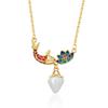 Floral Design Exquisite Koi Lotus Pendant Necklace For Women In Gold And Colors Silver