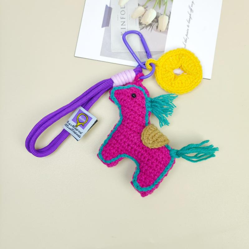 Handcrafted Wool Crochet Horse Keychain - Ideal for Bag Decoration or Event Gifts