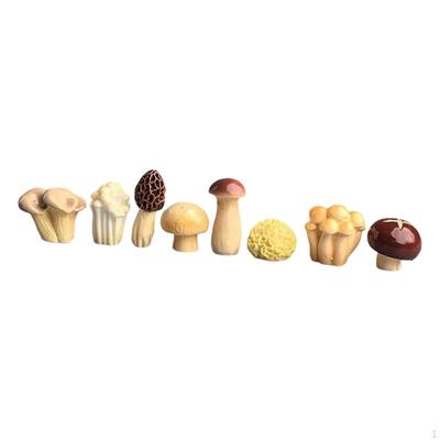 8x Mini Mushroom Colorful Cartoon Resin Office Desk Accessories Garden Ornament Tiny for Micro