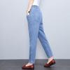 2026 New Women's High Waist Mom Jeans - Spring/Summer Slimming Harem Carrot Pants for Middle-Aged - Cropped Straight Leg