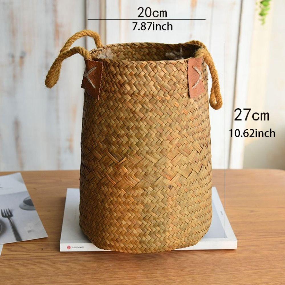 Handmade Grass Woven Flower Basket Creative Braided Flower Basket  Indoor Outdoor
