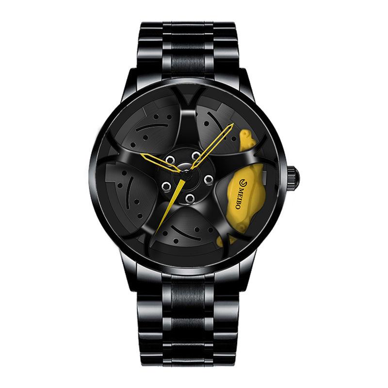 Orologi Orologi sportivi da uomo Orologi da uomo Quarzo Sport Cerchio Mozzo Ruota Orologio da polso al quarzo