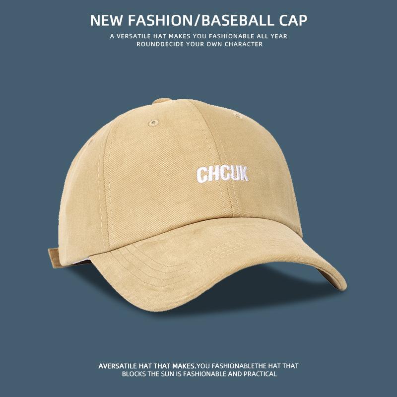 Vintage Versatile Embroidered Peaked Cap Children Wide Eaves Big Head Circumference Show Face Small Soft Top Shade Baseball Cap Men