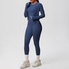 European and American new cloud polished short-sleeved sports zipper jacket casual running hip yoga suit three-piece women's