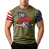 Men's Loose Fit Casual Short Sleeve T Shirt Featuring Flag Print Suitable for Summer Daily Wear Lightweight Comfortable Fabric