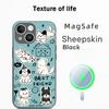 Cute Animal dog pattern lovely design  Phone Case For iPhone 17 16 15 14 13 12 Plus Pro Max  High-end Luxury Magsafe Sheepskin