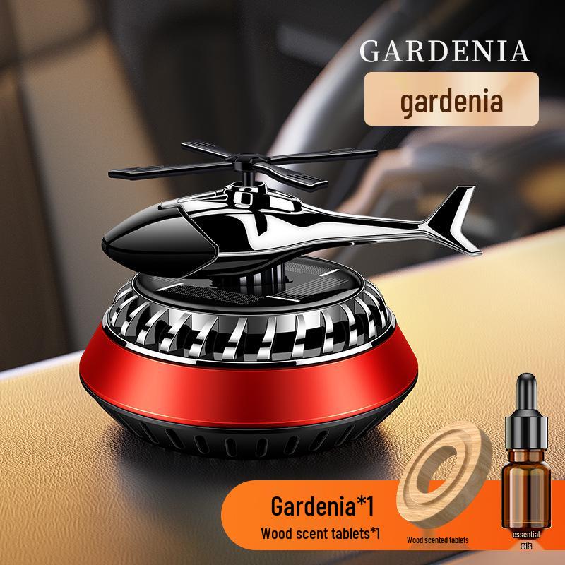 Solar-Powered Rotating Car Air Freshener - Helicopter & Airplane Aromatic Ornament for Car Interior Decoration