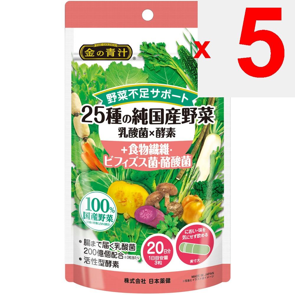 Nippon Yakken 25 Types of Pure Domestic Vegetables Lactic Acid Bacteria X Enzymes + Dietary Fiber, Bifidobacteria, Butyric Acid Bacteria 60 Capsules O