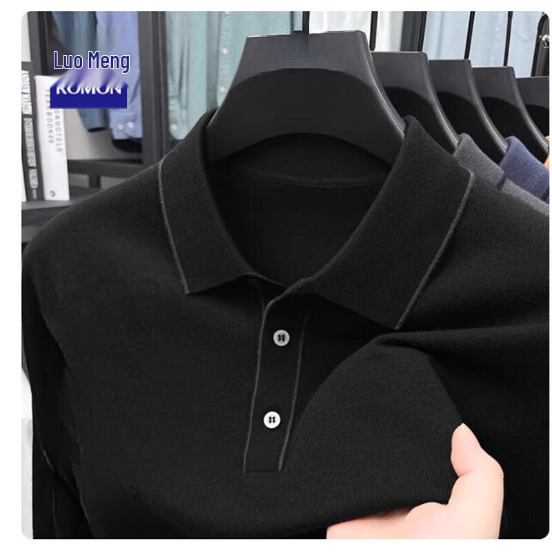 Romon Men's Cashmere Blend Knit Polo Shirt