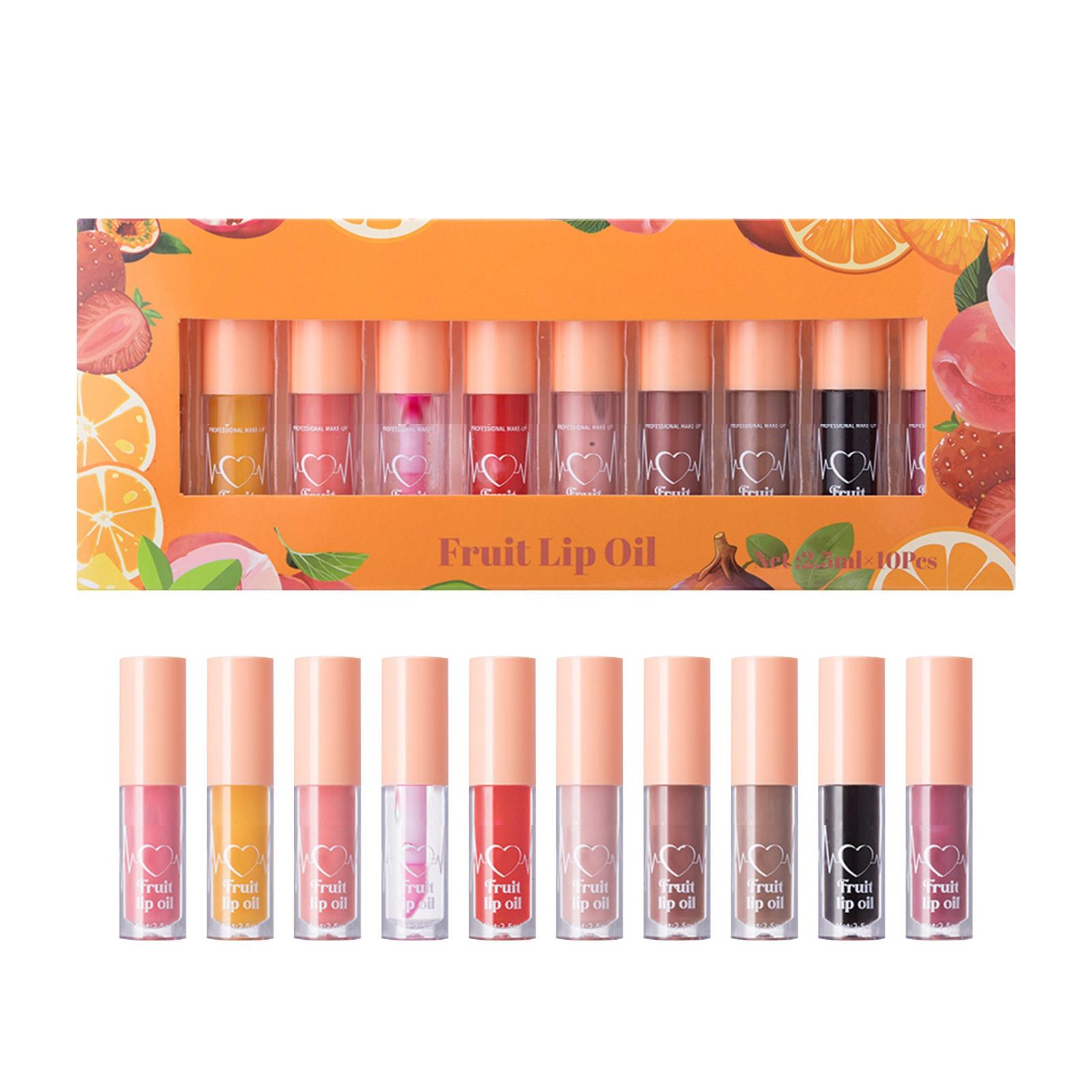 

Макияж Fruit Mirror Lip Glaze Увлажняющий десятицветный набор Water Gloss Lip Gloss Lipstick.25ML One Size