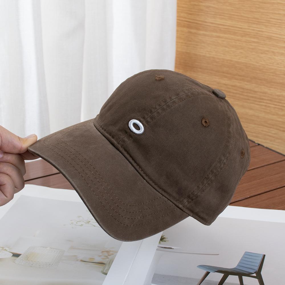 Four Seasons Simple Circle Embroidery Baseball Cap Men's and Women's Alphabet Embroidery Cap Versatile Show Small Face