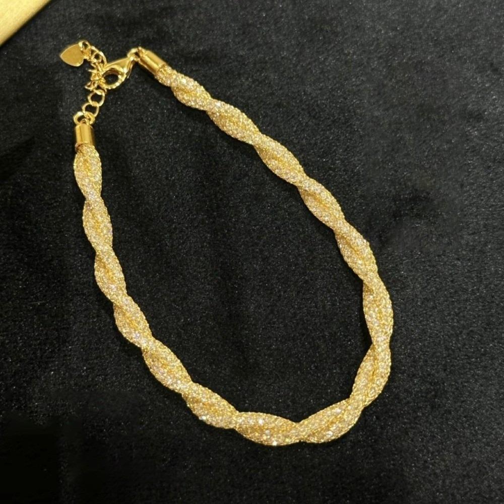 Gold Color Zircon Tennis Bracelet Luxury Sparkling Women Bracelet Geometric Wrap Bracelet Wedding