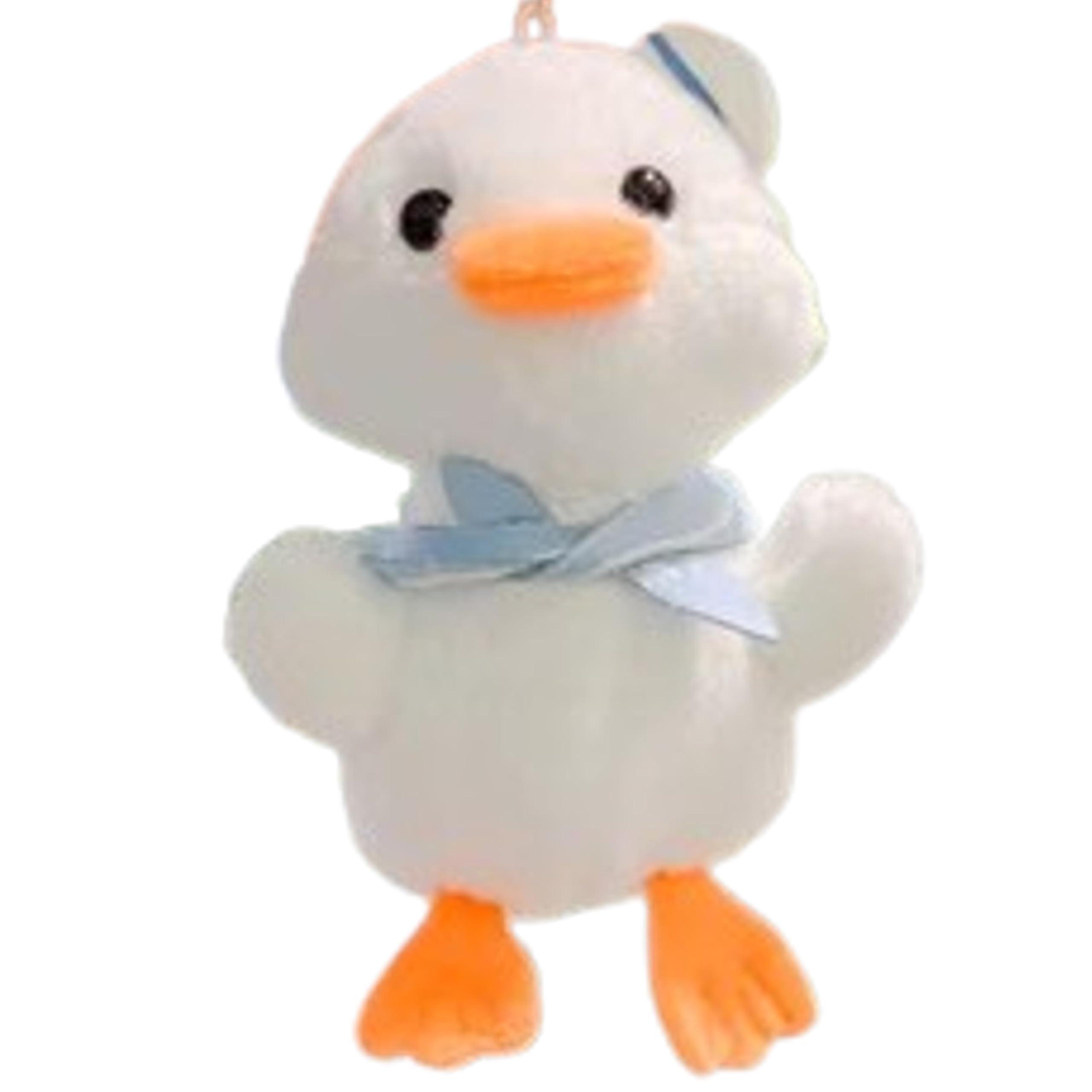 

Amily Duck Sailor Matching Keychain, Fluffy and Cute Teddy Bear, Stylish Plush Toy, Gift, Strap, Key Ring (White)