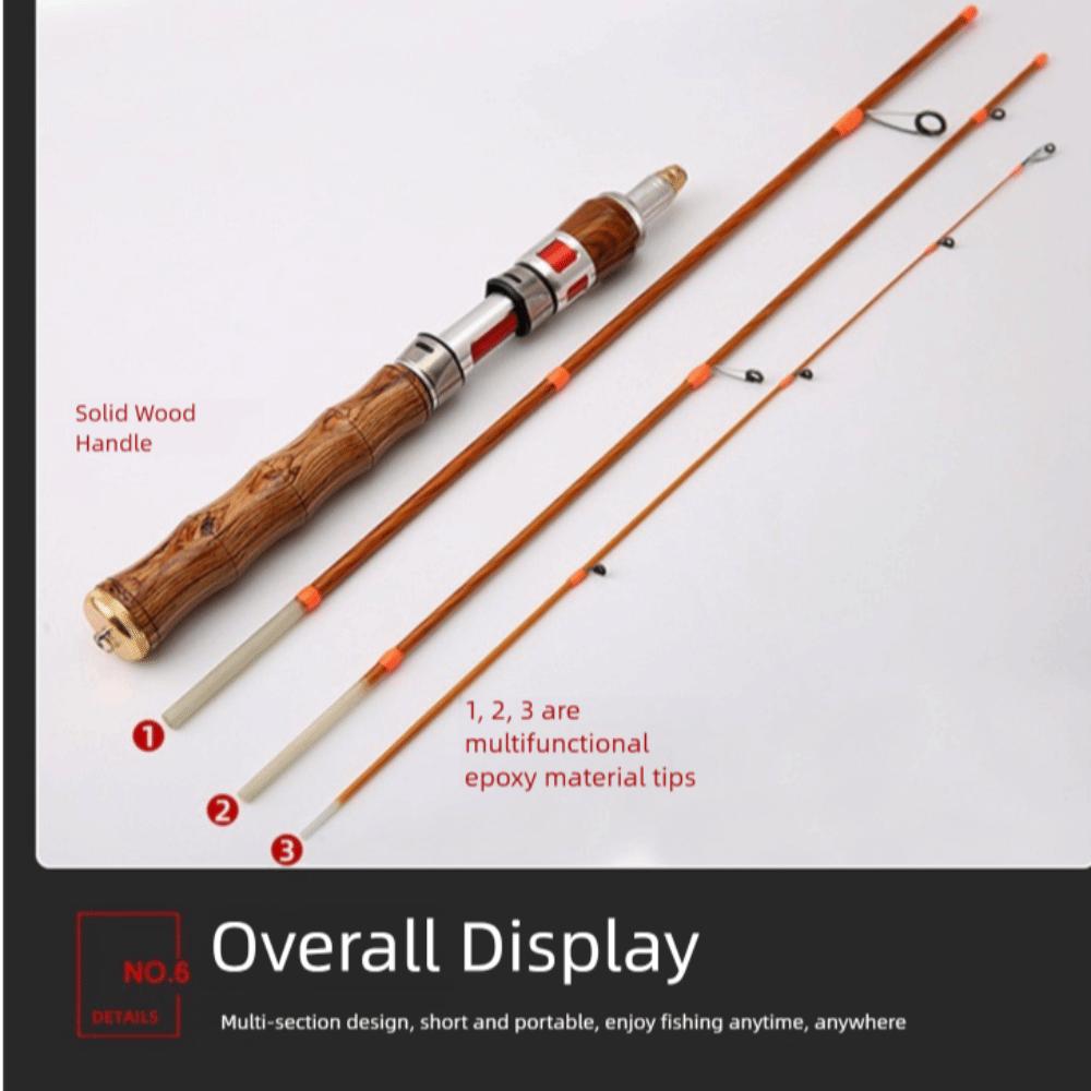 4 Sections Spinning Fishing Rod Spinning Carbon Casting Fishing Rod UL Power 1.4m Carbon Fiber Fishing Pole Ice Winter Fishing