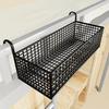 1 piece of iron bedside storage basket, hanging storage basket behind the dormitory door, space-saving under-bed frame