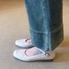 Sheepskin version~ Niche design simple round head Mary Jane shoes women's new models are not tired of commuting versatile flat-soled single shoes