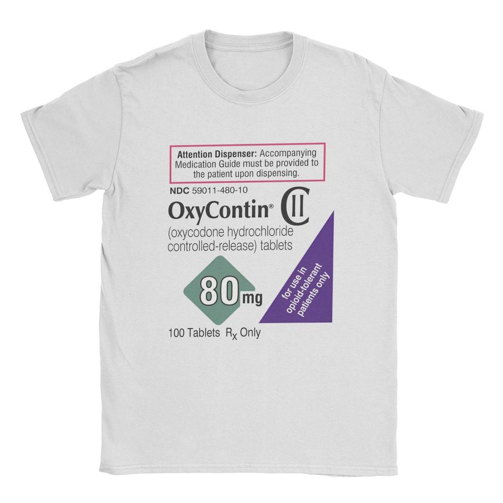 Oxycontin 80mg Label T Shirt for Unisex Pure Cotton Funny T-Shirts Crewneck Tees Short Sleeve merchandise Gift